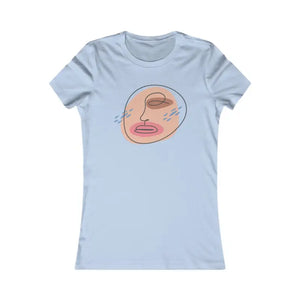 Abstract Face T-shirt - Bold Art Tee for Women - Dipaliz - s / Baby Blue - T-shirts