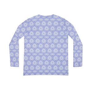 Periwinkle Mandala Women’s Long Sleeve V-neck Shirt (aop) - T-shirts - 2xl