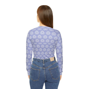 Periwinkle Mandala Women’s Long Sleeve V-neck Shirt (aop) - T-shirts - 2xl