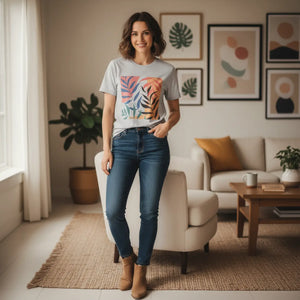 Dipaliz abstract foliage tee ultra cotton fabric - t-shirts