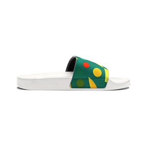 Abstract Green Men’s Pu Slide Sandals - Summer - Dipaliz