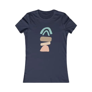 Women’s Favorite Tee Abstract Landscape Print Comfort Top - Dipaliz - Navy / s - T-shirts