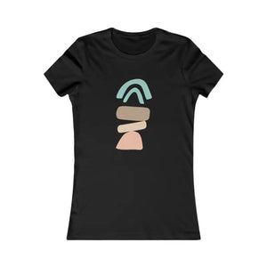 Women’s Favorite Tee Abstract Landscape Print Comfort Top - Dipaliz - Black / s - T-shirts