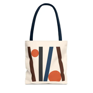 Abstract Lines Print Tote Bag Modern Style Dipaliz - 13’’ × / Navy - Handbags
