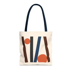 Abstract Lines Print Tote Bag Modern Style Dipaliz - 16’’ × / Navy - Handbags