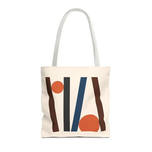 Abstract Lines Print Tote Bag Modern Style Dipaliz - 16’’ × / White - Handbags
