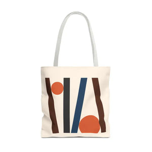Abstract Lines Print Tote Bag Modern Style Dipaliz - 18’’ × / White - Handbags