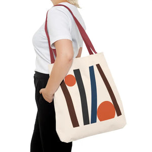 Abstract Lines Print Tote Bag Modern Style Dipaliz - Handbags