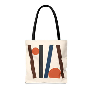 Abstract Lines Print Tote Bag Modern Style Dipaliz - Handbags