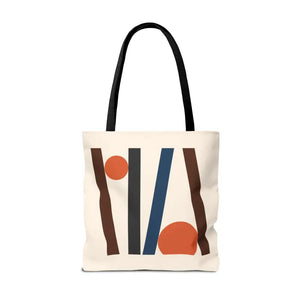 Abstract Lines Print Tote Bag Modern Style Dipaliz - Handbags
