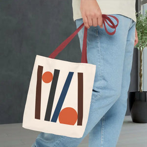 Abstract Lines Print Tote Bag Modern Style Dipaliz - Handbags