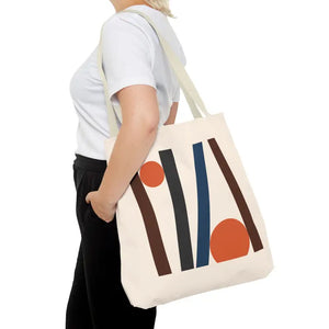 Abstract Lines Print Tote Bag Modern Style Dipaliz - Handbags
