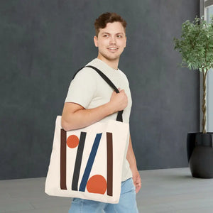 Abstract Lines Print Tote Bag Modern Style Dipaliz - Handbags