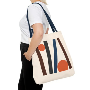 Abstract Lines Print Tote Bag Modern Style Dipaliz - Handbags