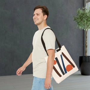 Modern Abstract Lines Print Tote Bag - Polyester - Dipaliz - Handbags