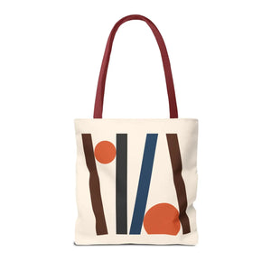 Modern Abstract Lines Print Tote Bag - Polyester - Dipaliz - Handbags