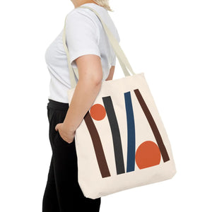 Modern Abstract Lines Print Tote Bag - Polyester - Dipaliz - Handbags