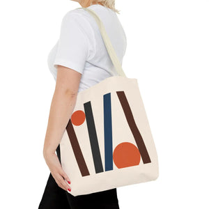 Modern Abstract Lines Print Tote Bag - Polyester - Dipaliz - Handbags