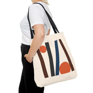 Modern Abstract Lines Print Tote Bag - Polyester - Dipaliz - Handbags