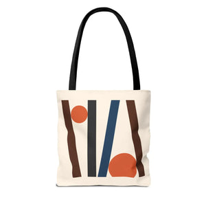 Modern Abstract Lines Print Tote Bag - Polyester - Dipaliz - Handbags