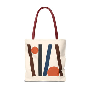 Modern Abstract Lines Print Tote Bag - Polyester - Dipaliz - Handbags