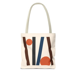 Modern Abstract Lines Print Tote Bag - Polyester - Dipaliz - Handbags