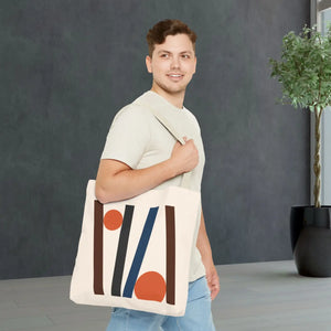 Modern Abstract Lines Print Tote Bag - Polyester - Dipaliz - Handbags