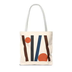 Modern Abstract Lines Print Tote Bag - Polyester - Dipaliz - Handbags