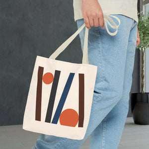 Modern Abstract Lines Print Tote Bag - Polyester - Dipaliz - Handbags