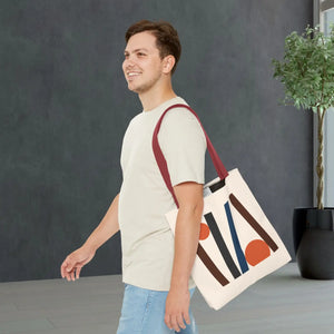 Modern Abstract Lines Print Tote Bag - Polyester - Dipaliz - Handbags