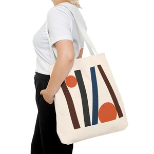 Modern Abstract Lines Print Tote Bag - Polyester - Dipaliz - Handbags