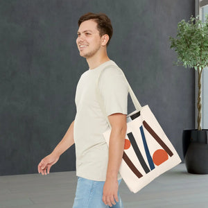 Modern Abstract Lines Print Tote Bag - Polyester - Dipaliz - Handbags