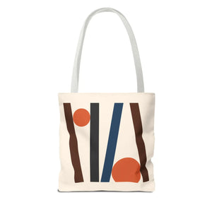 Modern Abstract Lines Print Tote Bag - Polyester - Dipaliz - Handbags
