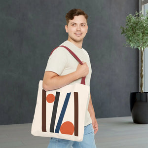 Modern Abstract Lines Print Tote Bag - Polyester - Dipaliz - Handbags