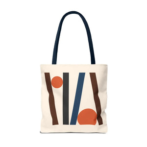 Modern Abstract Lines Print Tote Bag - Polyester - Dipaliz - Handbags