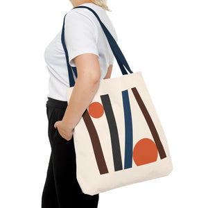 Modern Abstract Lines Print Tote Bag - Polyester - Dipaliz - Handbags