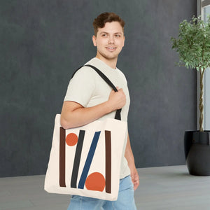 Modern Abstract Lines Print Tote Bag - Polyester - Dipaliz - Handbags