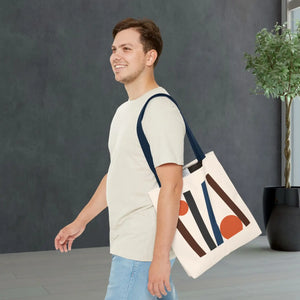 Modern Abstract Lines Print Tote Bag - Polyester - Dipaliz - Handbags