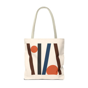 Modern Abstract Lines Print Tote Bag - Polyester - Dipaliz - Handbags