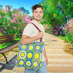 Print Tote Bag - Abstract Green Circles Pattern - Dipaliz - Bags