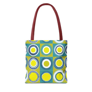 Print Tote Bag - Abstract Green Circles Pattern - Dipaliz - Bags