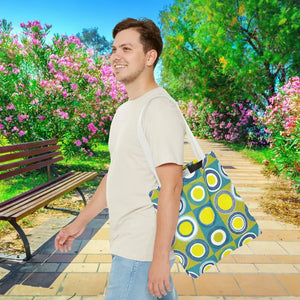 Print Tote Bag - Abstract Green Circles Pattern - Dipaliz - Bags