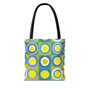 Print Tote Bag - Abstract Green Circles Pattern - Dipaliz - Bags