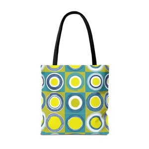 Print Tote Bag - Abstract Green Circles Pattern - Dipaliz - Bags