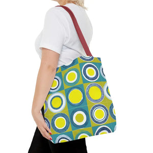 Print Tote Bag - Abstract Green Circles Pattern - Dipaliz - Bags