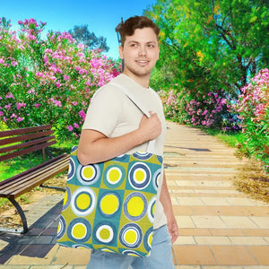 Print Tote Bag - Abstract Green Circles Pattern - Dipaliz - Bags