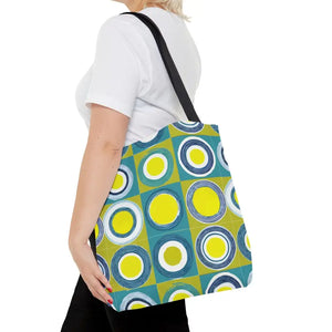 Print Tote Bag - Abstract Green Circles Pattern - Dipaliz - Bags