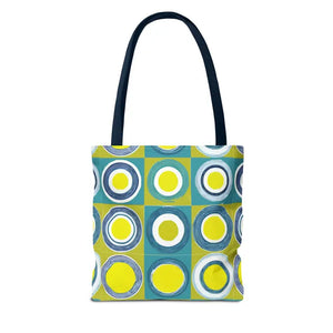 Print Tote Bag - Abstract Green Circles Pattern - Dipaliz - Bags