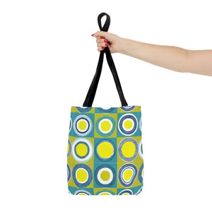 Print Tote Bag - Abstract Green Circles Pattern - Dipaliz - Bags