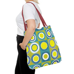 Print Tote Bag - Abstract Green Circles Pattern - Dipaliz - Bags